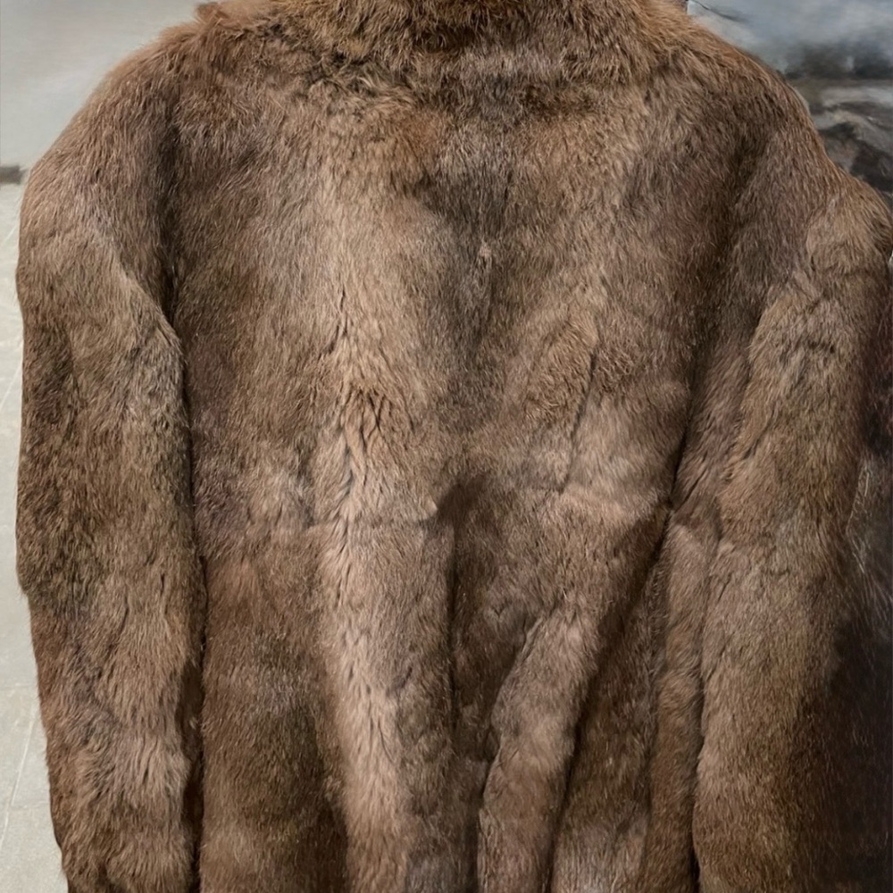 Luxurious Brown Rabbit Fur Jacket - Picture 6 of 6